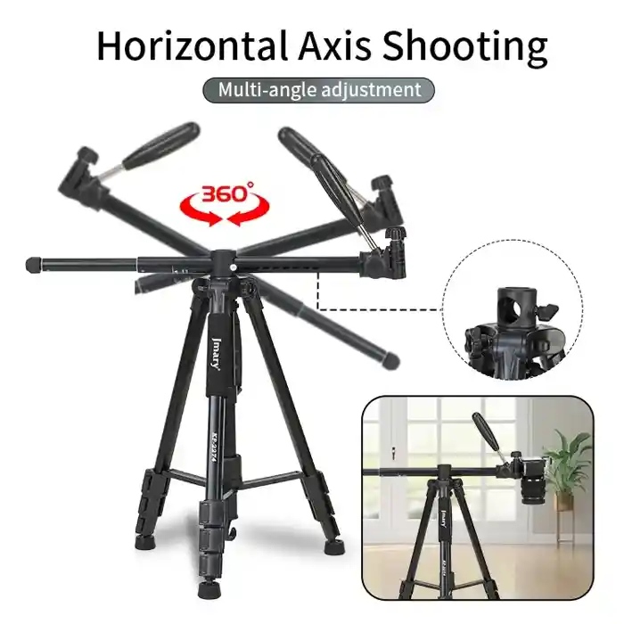 Jmary KP-2274 167cm / 3kg Professional Tripod Tripods Monopod + Horizontal Photography For All DSLR Cameras GoPro Mobile